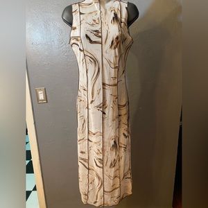Spring Haze sheer brown marbled long dress